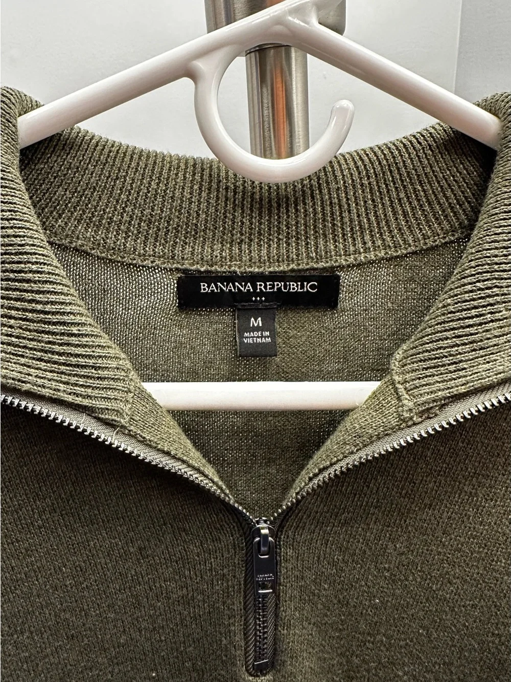 Men's Olive Quarter-Zip Sweater